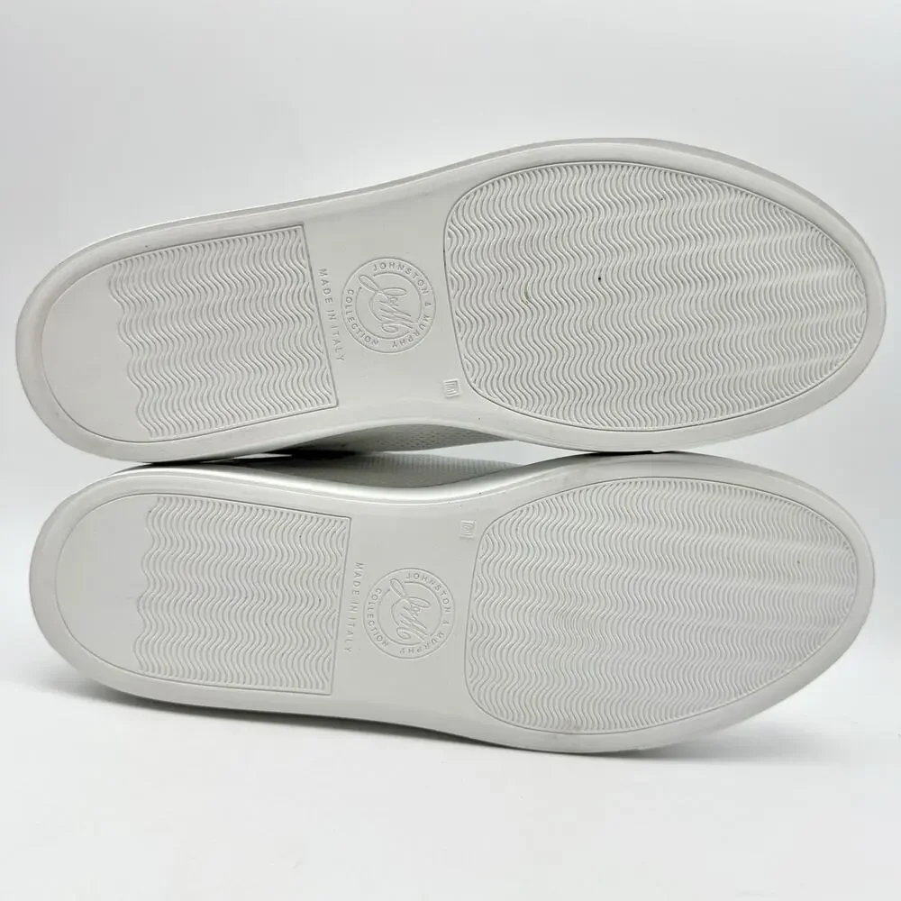 Johnston & Murphy Mens Jake Perf U Lace to Toe Sneaker US 8.5 White Leather EUC